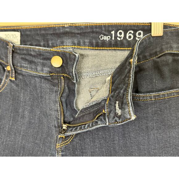 Gap 1969 Sexy Boot Cut Jeans Women's Size 30 10 R Dark Wash Denim Stretch - Picture 3 of 5